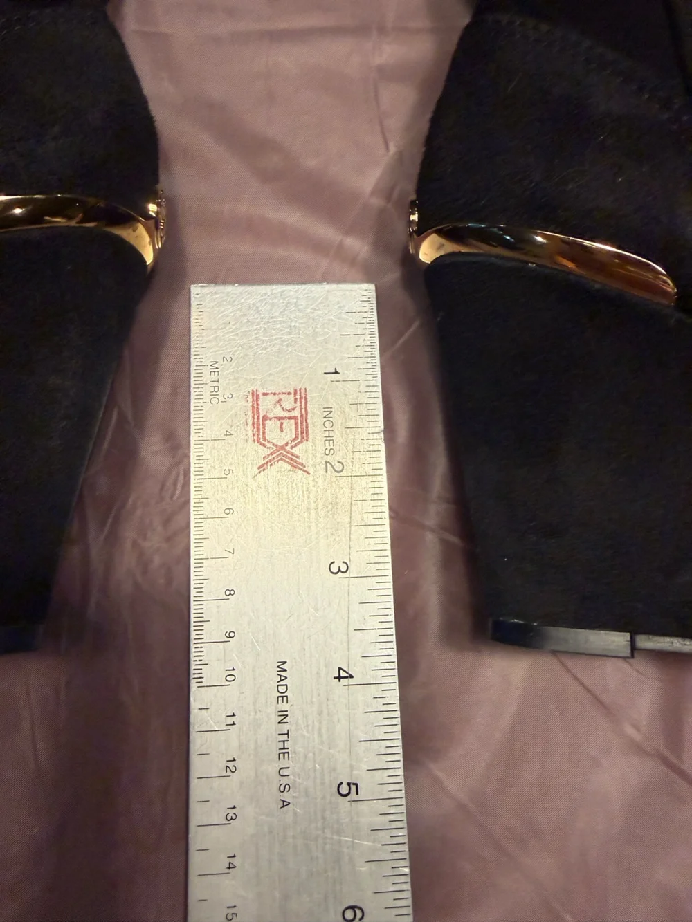 Tory Burch Hendin Black Gold Suede Leather Knee-High 3.5” Wedge Boots Size 8